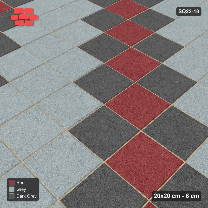 Interlock (Pasco) 20x20 cm · SQ22-18 · Diagonal Stripes · Side view