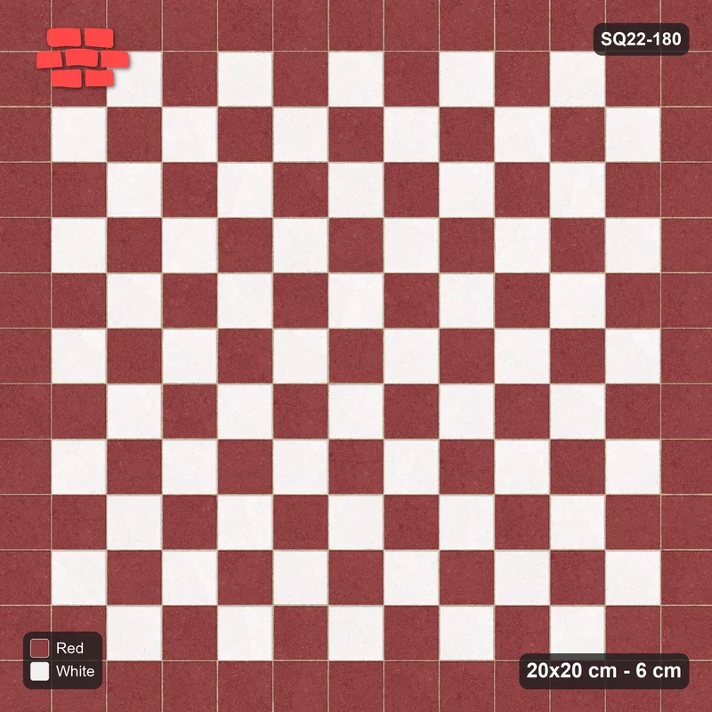 Interlock (Pasco) 20x20 cm · SQ22-180 · Single Border, Checker Field · Top view