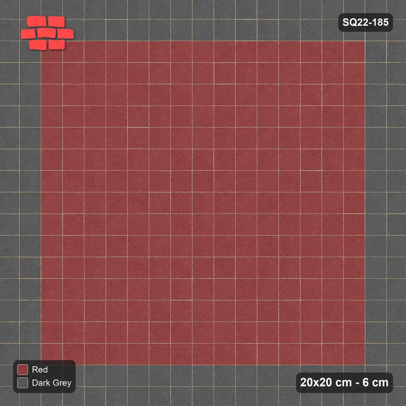 Interlock (Pasco) 20x20 cm · SQ22-185 · Double Border, Plain Field · Top view