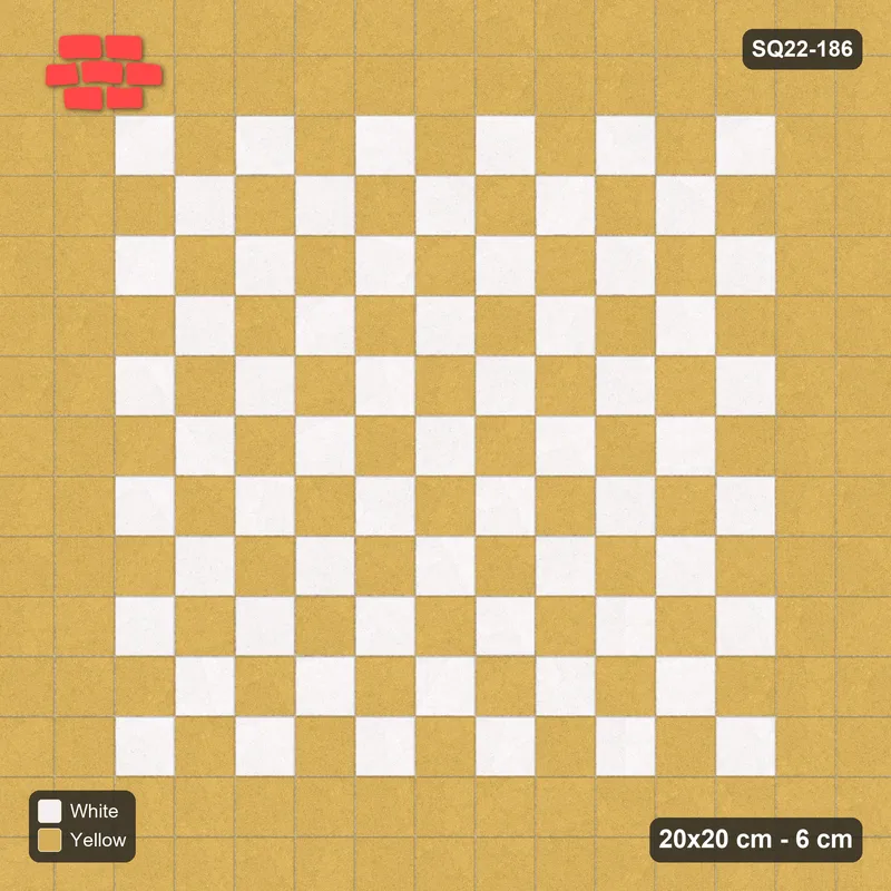 Interlock (Pasco) 20x20 cm · SQ22-186 · Double Border, Checker Field · Top view