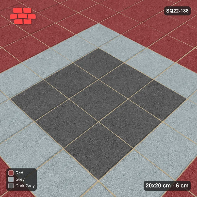 Interlock (Pasco) 20x20 cm · SQ22-188 · Double Border, Medallion Field · Side view