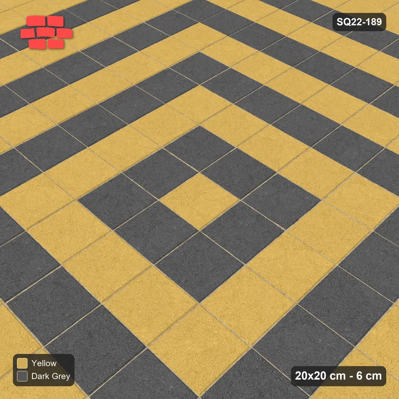 Interlock (Pasco) 20x20 cm · SQ22-189 · Double Border, Rings Field · Side view