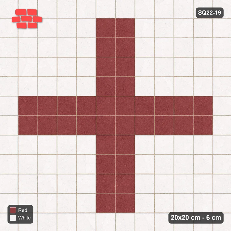 Interlock (Pasco) 20x20 cm · SQ22-19 · Cross Medallion · Top view
