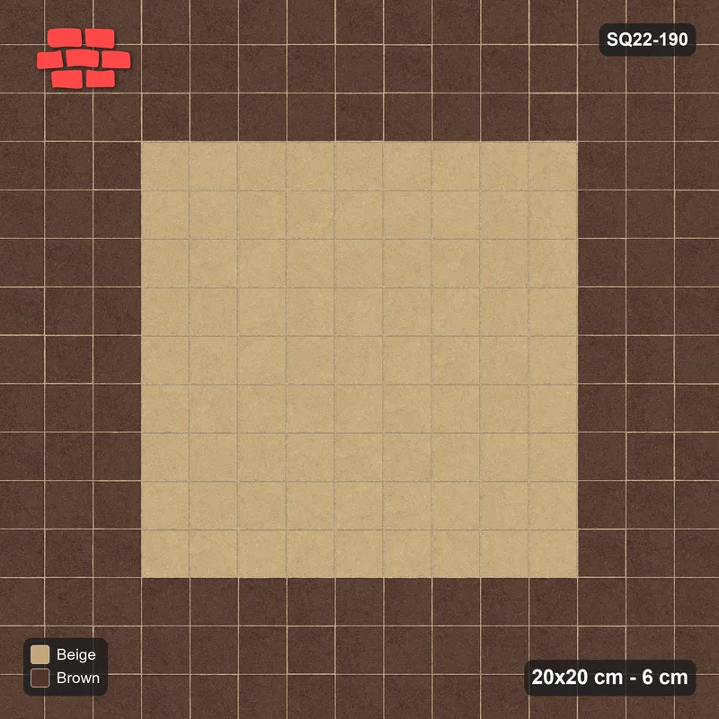 Interlock (Pasco) 20x20 cm · SQ22-190 · Triple Border, Plain Field · Top view