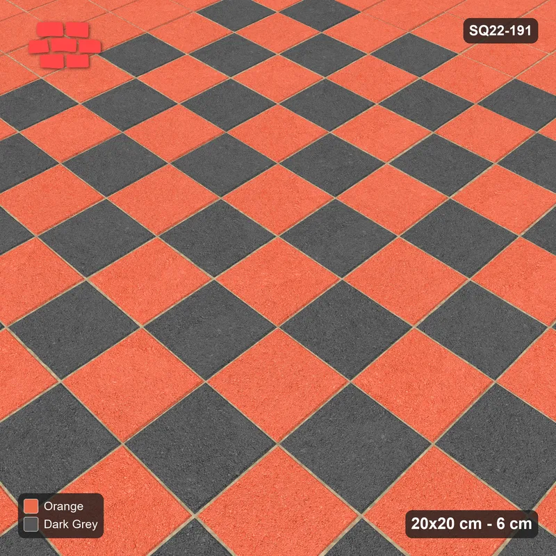 Interlock (Pasco) 20x20 cm · SQ22-191 · Triple Border, Checker Field · Side view