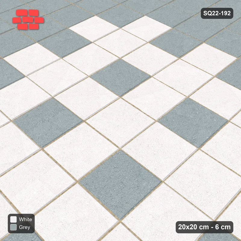 Interlock (Pasco) 20x20 cm · SQ22-192 · Triple Border, Accent Squares Field · Side view
