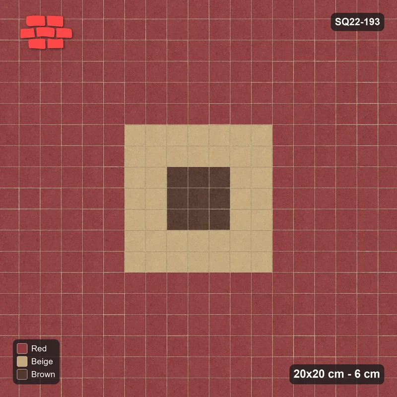 Interlock (Pasco) 20x20 cm · SQ22-193 · Triple Border, Medallion Field · Top view