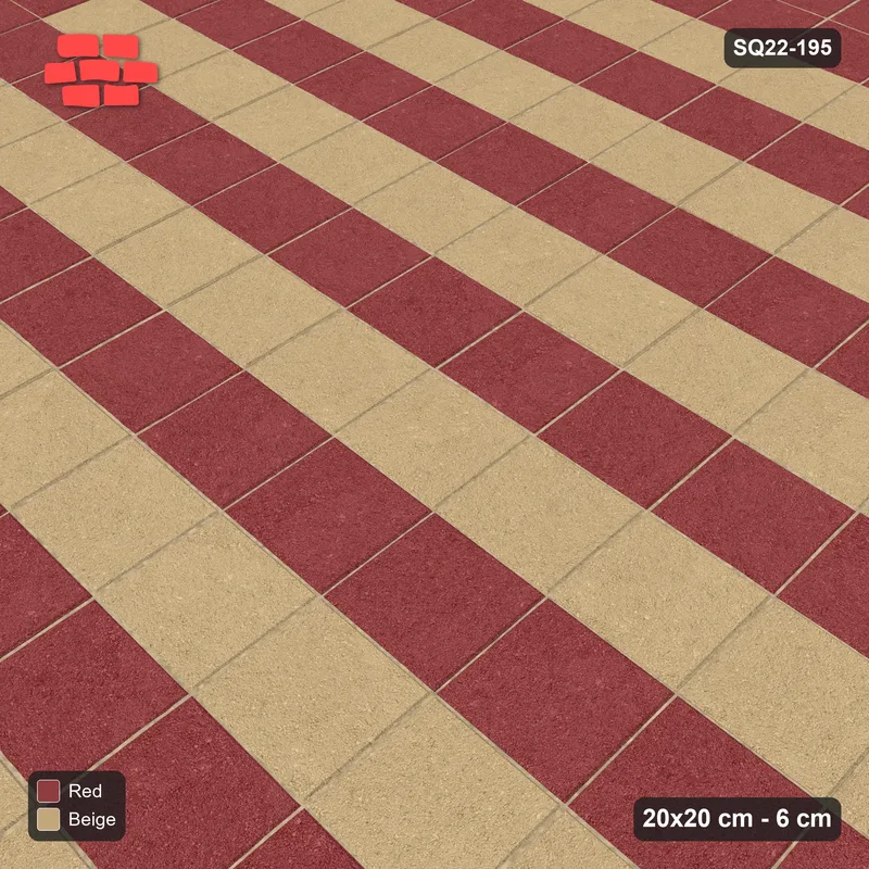 Interlock (Pasco) 20x20 cm · SQ22-195 · Single Border, Course Stripes Field · Side view