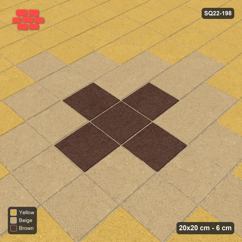 Interlock (Pasco) 20x20 cm · SQ22-198 · Single Border, Diamond Medallion Field · Side view