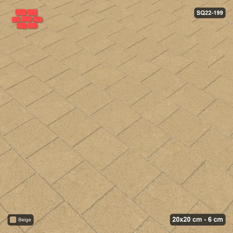 Interlock (Pasco) 20x20 cm · SQ22-199 · Running Bond, Half Offset · Side view