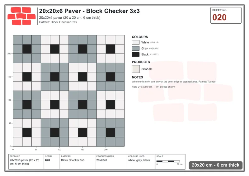 Interlock (Pasco) · 20x20x6 · SQ22-20