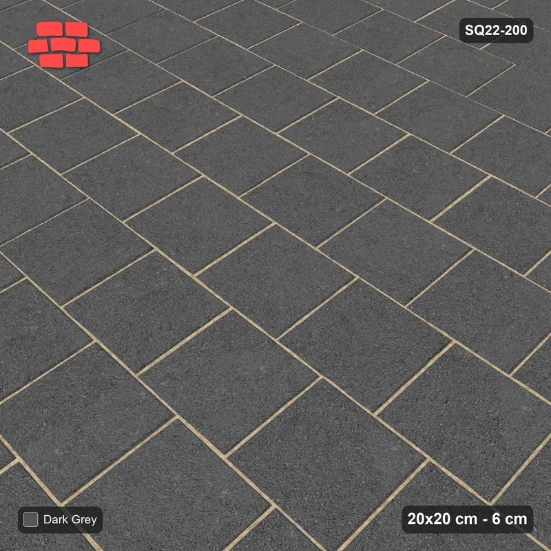 Interlock (Pasco) 20x20 cm · SQ22-200 · Running Bond, Half Offset · Side view
