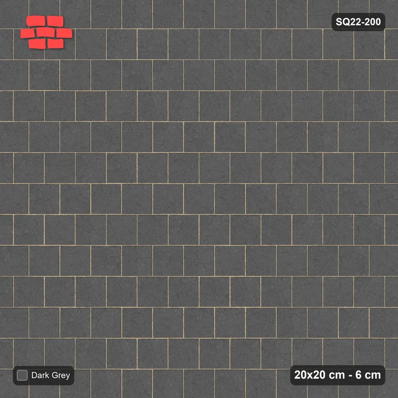 Interlock (Pasco) 20x20 cm · SQ22-200 · Running Bond, Half Offset · Top view