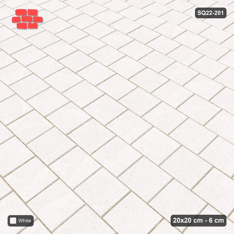 Interlock (Pasco) 20x20 cm · SQ22-201 · Running Bond, Half Offset · Side view