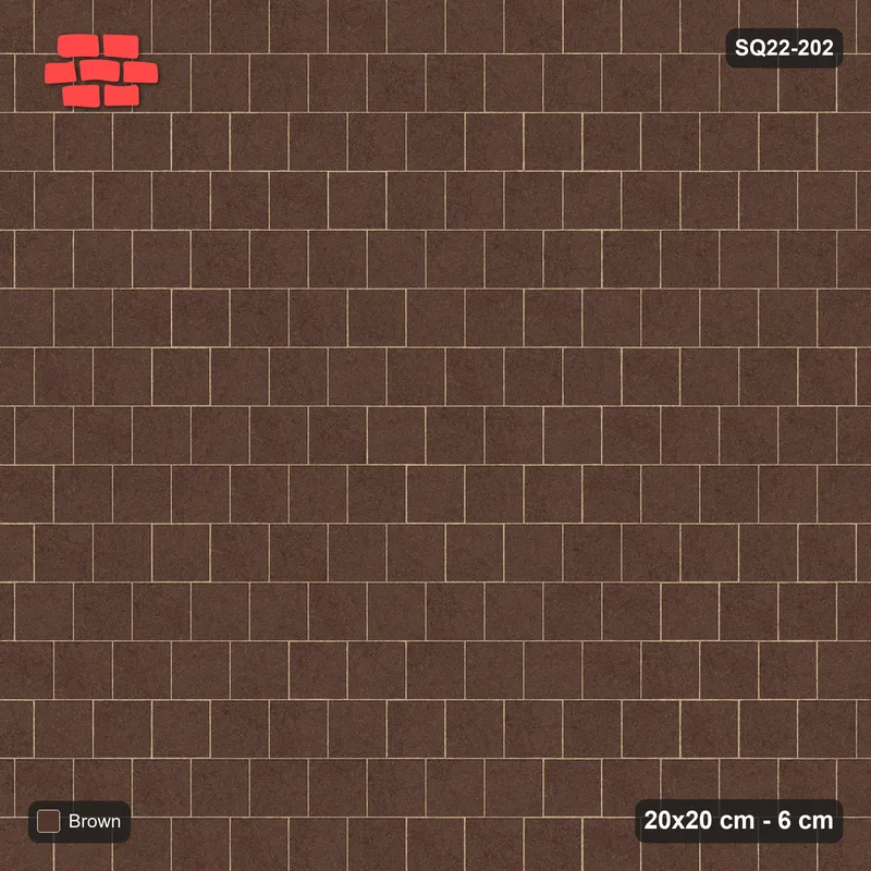 Interlock (Pasco) 20x20 cm · SQ22-202 · Running Bond, Third Offset · Top view