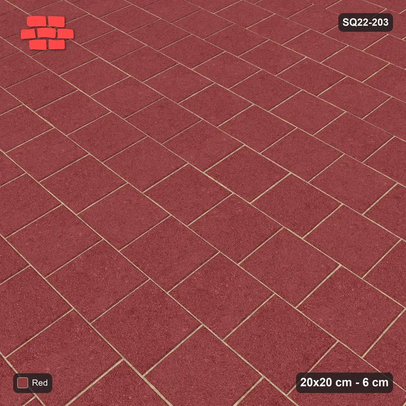 Interlock (Pasco) 20x20 cm · SQ22-203 · Running Bond, Third Offset · Side view