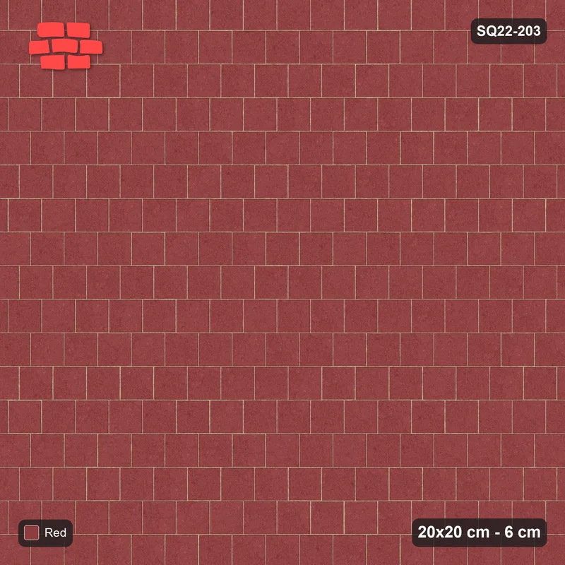 Interlock (Pasco) 20x20 cm · SQ22-203 · Running Bond, Third Offset · Top view
