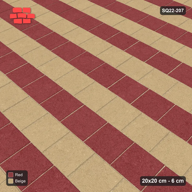 Interlock (Pasco) 20x20 cm · SQ22-207 · Running Bond Alternate Courses · Side view