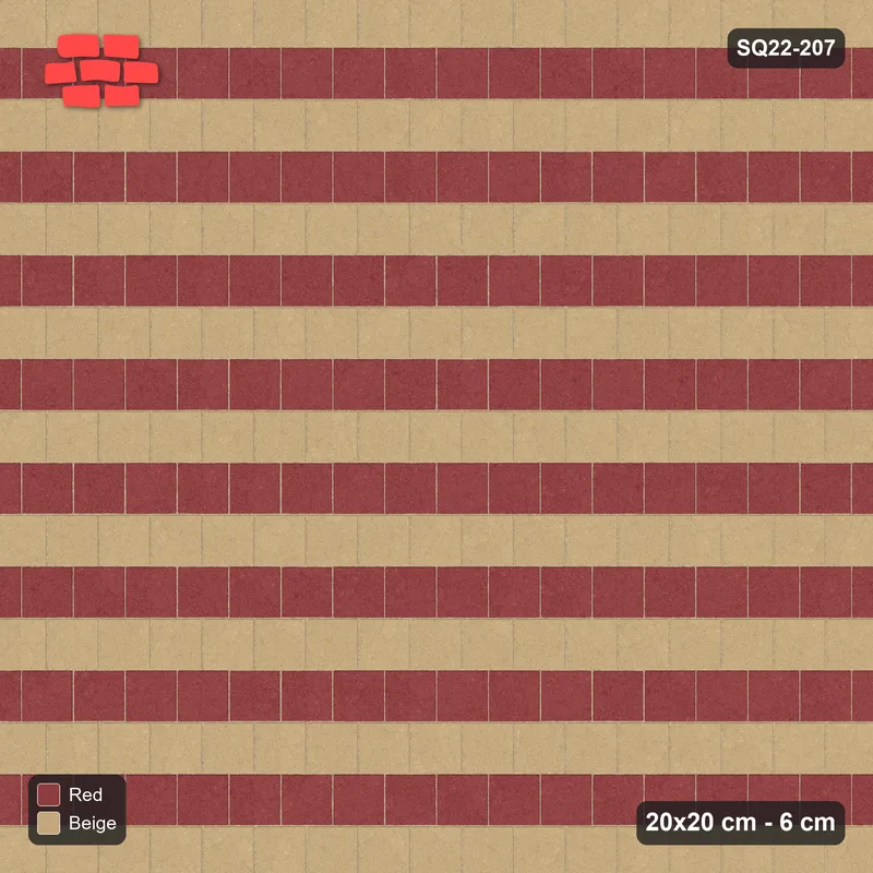Interlock (Pasco) 20x20 cm · SQ22-207 · Running Bond Alternate Courses · Top view