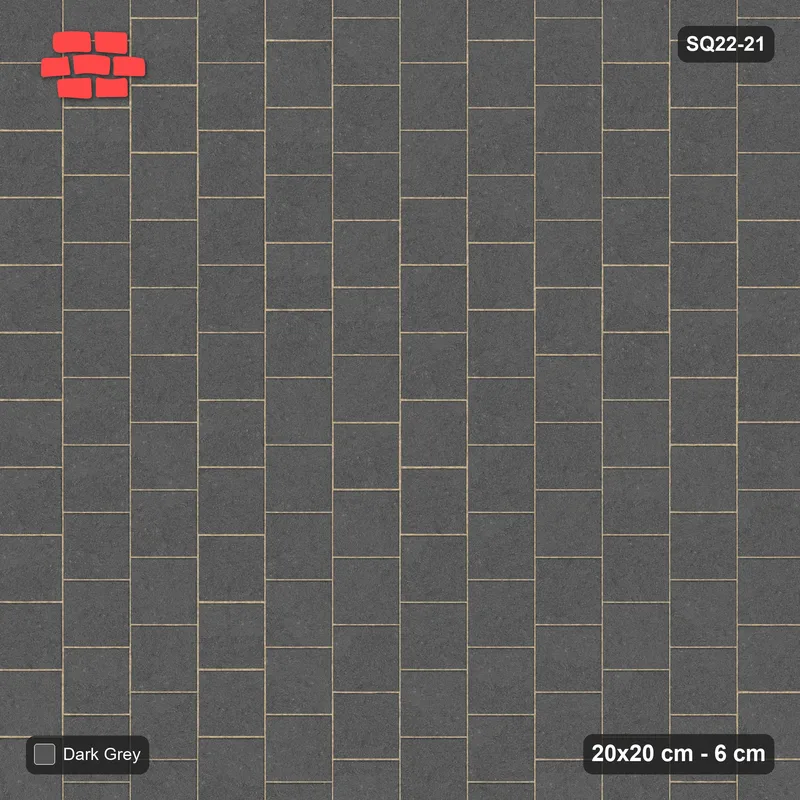 Interlock (Pasco) 20x20 cm · SQ22-21 · Vertical Third Bond · Top view