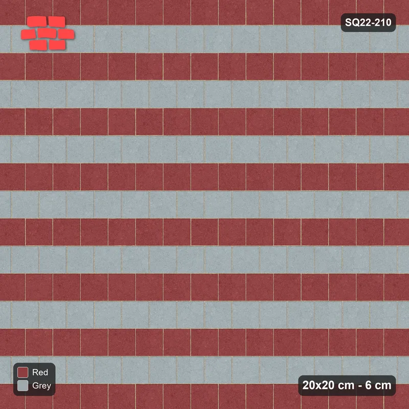 Interlock (Pasco) 20x20 cm · SQ22-210 · Running Bond Alternate Courses · Top view