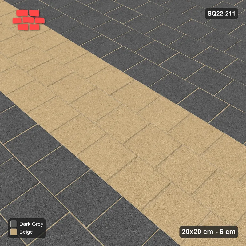 Interlock (Pasco) 20x20 cm · SQ22-211 · Running Bond Feature Band · Side view