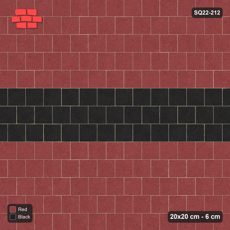 Interlock (Pasco) 20x20 cm · SQ22-212 · Running Bond Feature Band · Top view