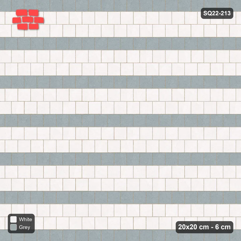 Interlock (Pasco) 20x20 cm · SQ22-213 · Running Bond Every Third Course · Top view