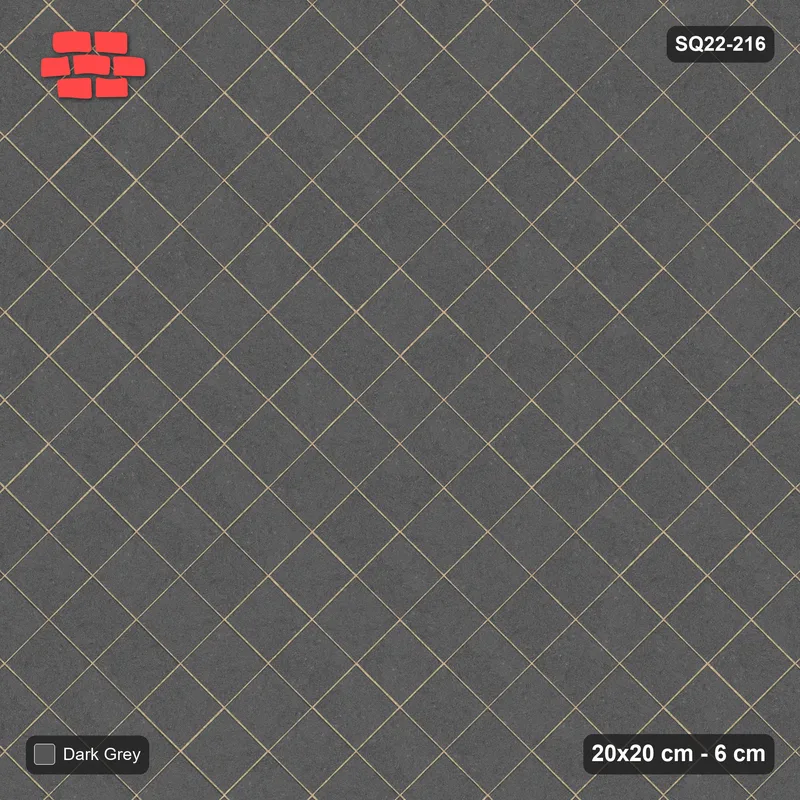 Interlock (Pasco) 20x20 cm · SQ22-216 · Diagonal Stack, Plain · Top view