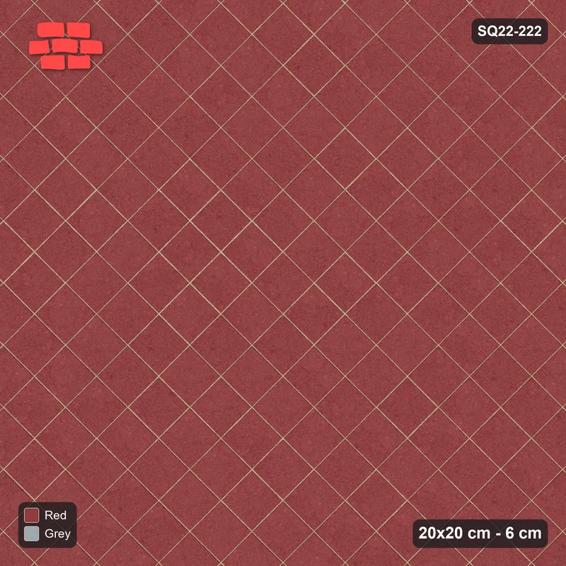 Interlock (Pasco) 20x20 cm · SQ22-222 · Diagonal Stack in Kerb Frame · Top view