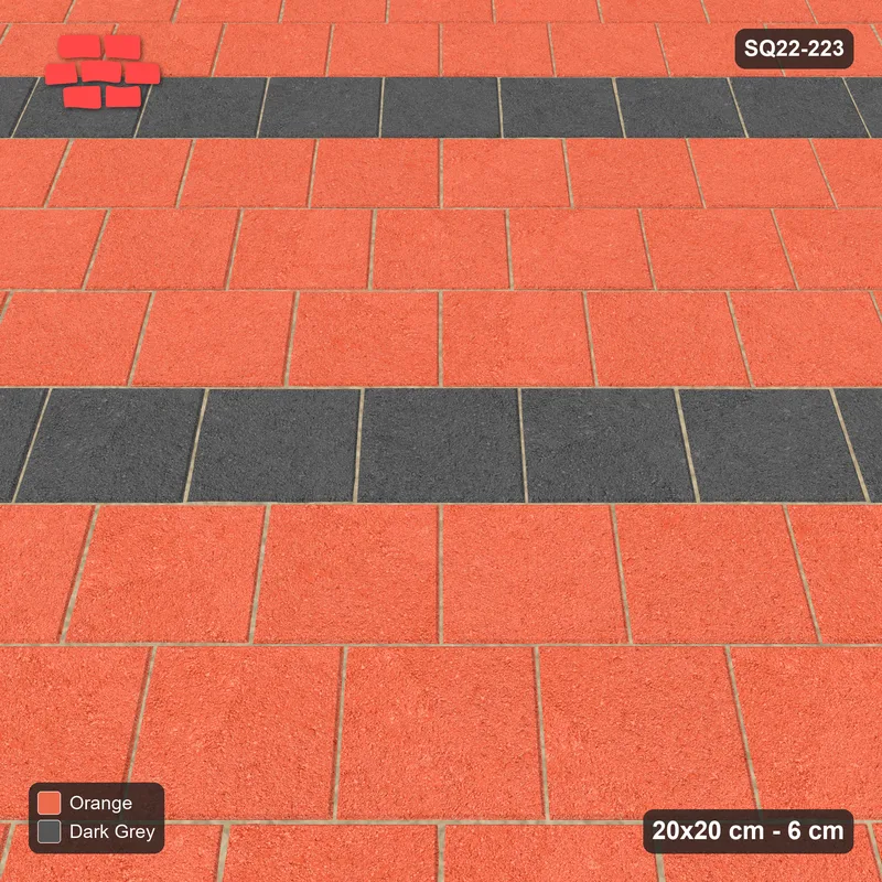 Interlock (Pasco) 20x20 cm · SQ22-223 · Diagonal Running with Stripes · Side view