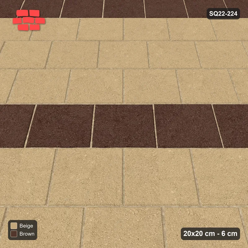 Interlock (Pasco) 20x20 cm · SQ22-224 · Diagonal Running with Stripes · Side view