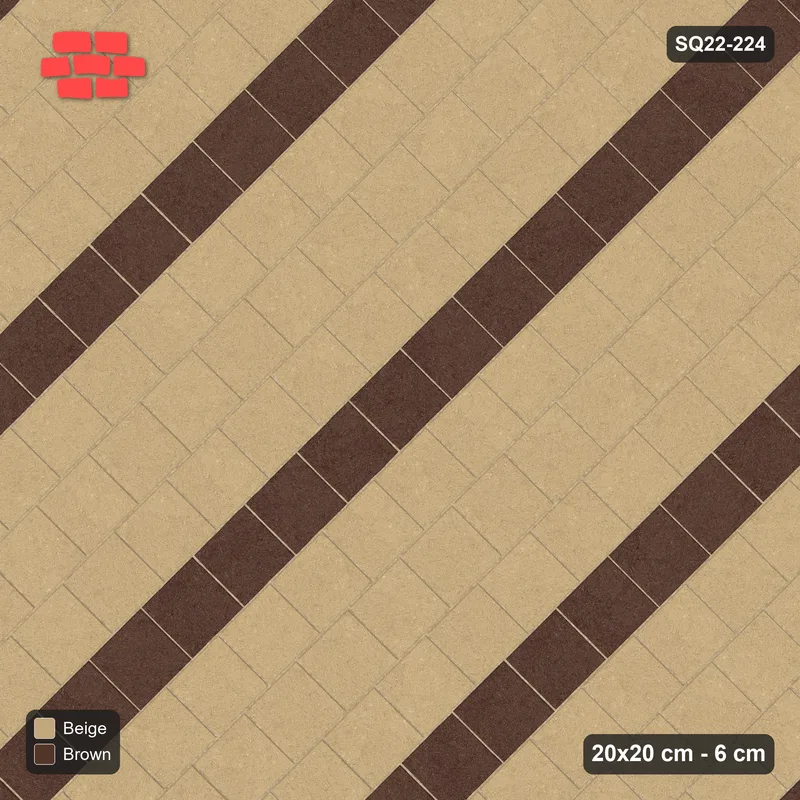 Interlock (Pasco) 20x20 cm · SQ22-224 · Diagonal Running with Stripes · Top view