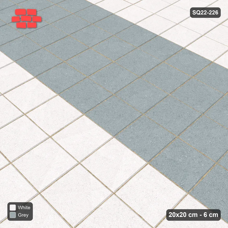 Interlock (Pasco) 20x20 cm · SQ22-226 · Stack Bond Wide Course Bands · Side view