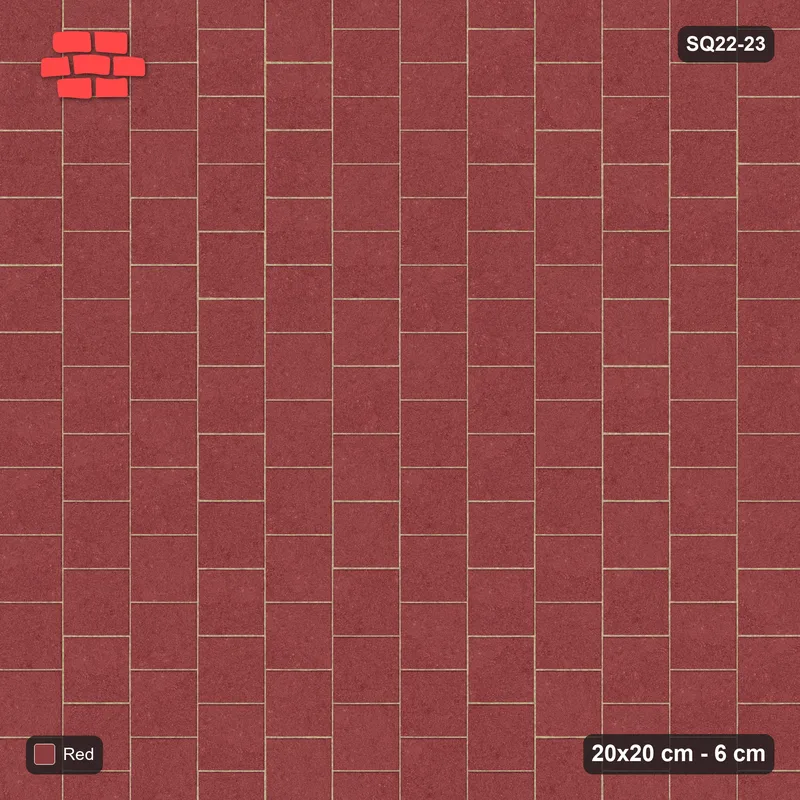Interlock (Pasco) 20x20 cm · SQ22-23 · Vertical Half Bond · Top view