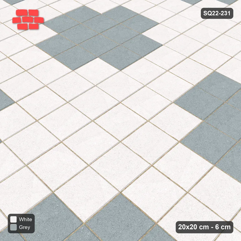 Interlock (Pasco) 20x20 cm · SQ22-231 · Stepped Diamond Field · Side view