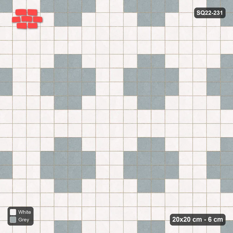Interlock (Pasco) 20x20 cm · SQ22-231 · Stepped Diamond Field · Top view
