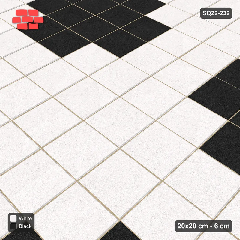 Interlock (Pasco) 20x20 cm · SQ22-232 · Stepped Diamond Field · Side view