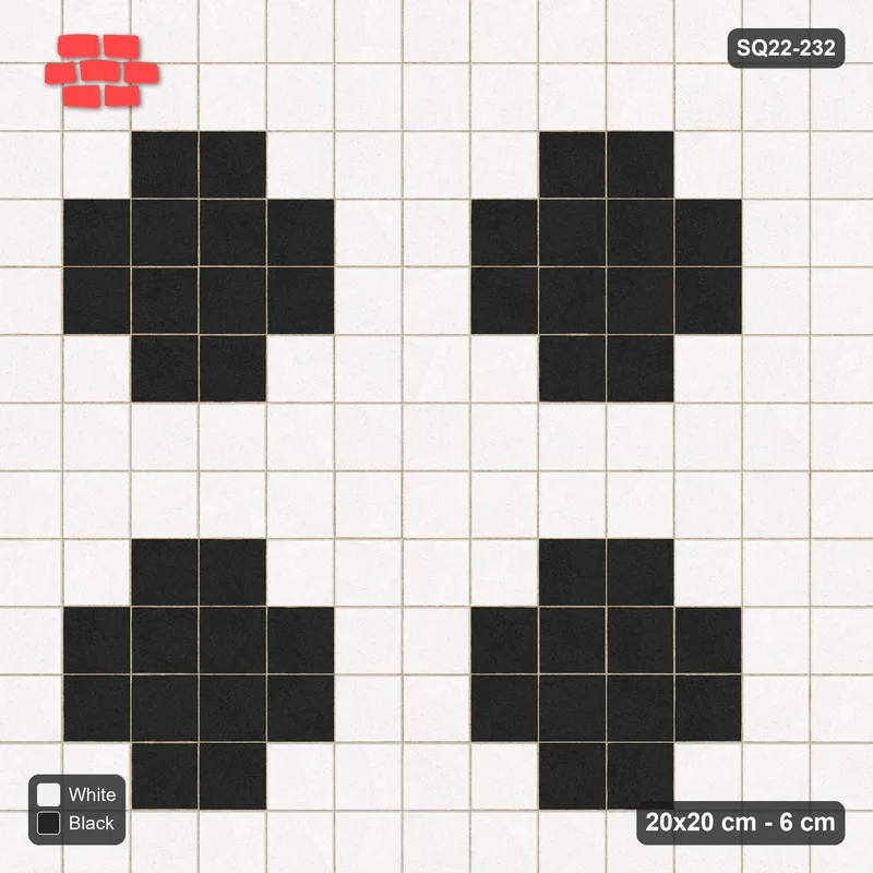 Interlock (Pasco) 20x20 cm · SQ22-232 · Stepped Diamond Field · Top view