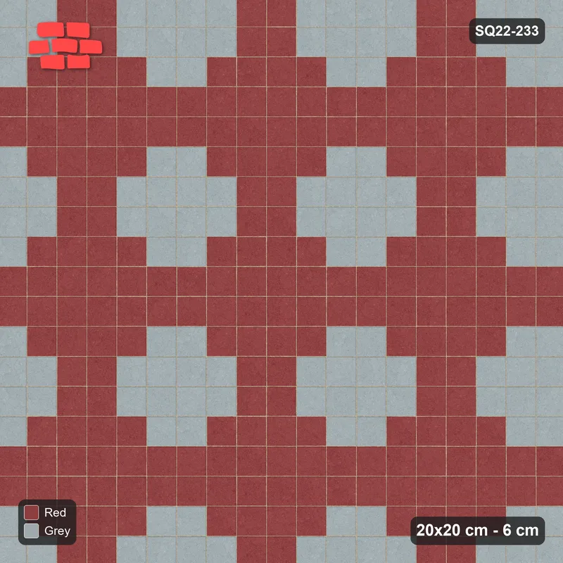 Interlock (Pasco) 20x20 cm · SQ22-233 · Stepped Diamond Field · Top view