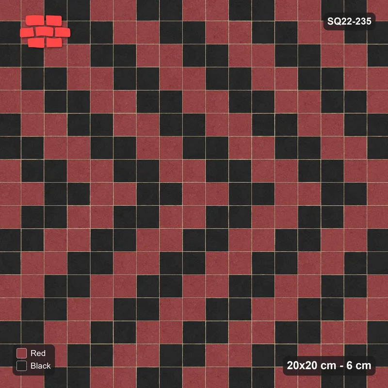 Interlock (Pasco) 20x20 cm · SQ22-235 · Zigzag Chevron Stripes · Top view