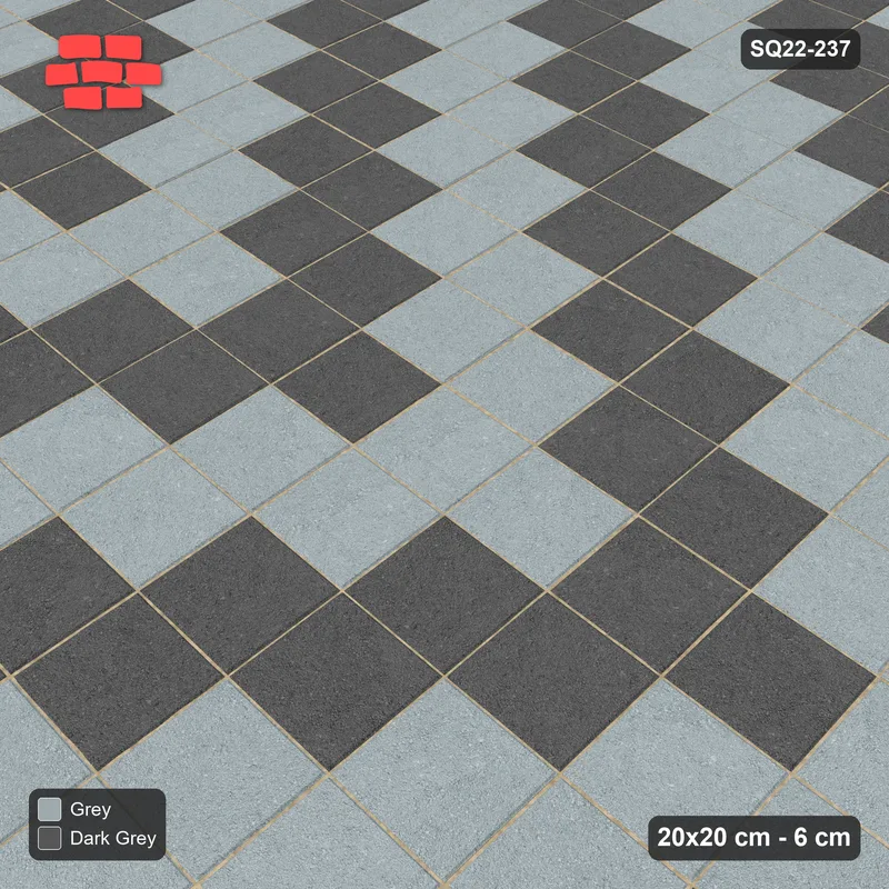 Interlock (Pasco) 20x20 cm · SQ22-237 · Zigzag Chevron Stripes · Side view