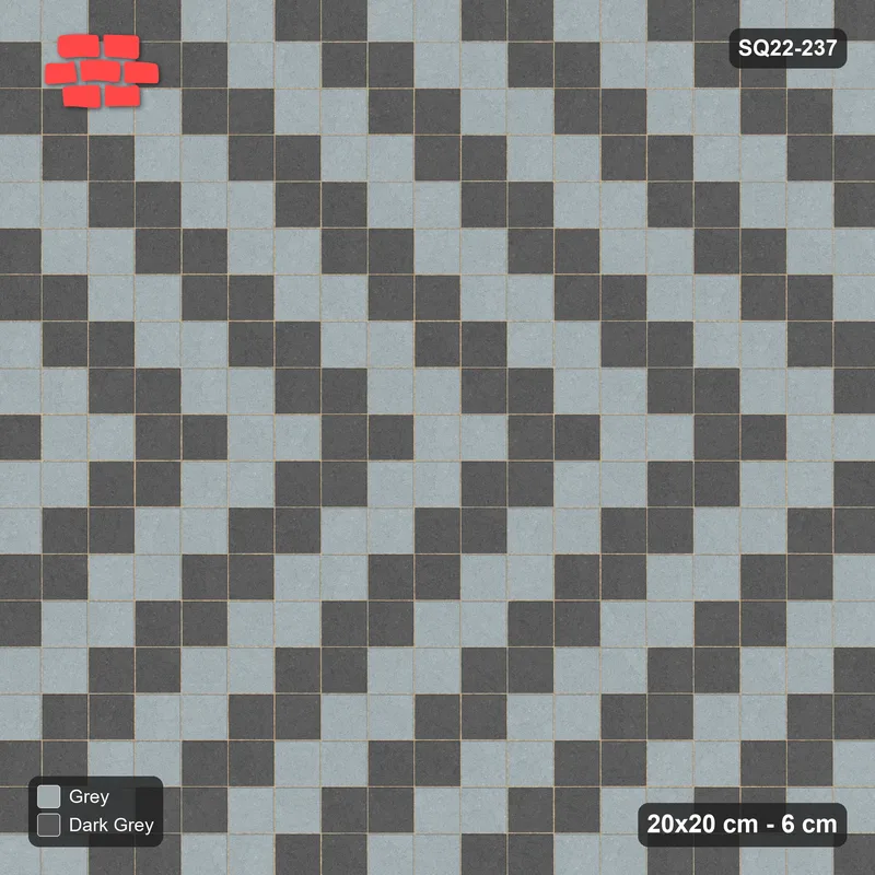 Interlock (Pasco) 20x20 cm · SQ22-237 · Zigzag Chevron Stripes · Top view