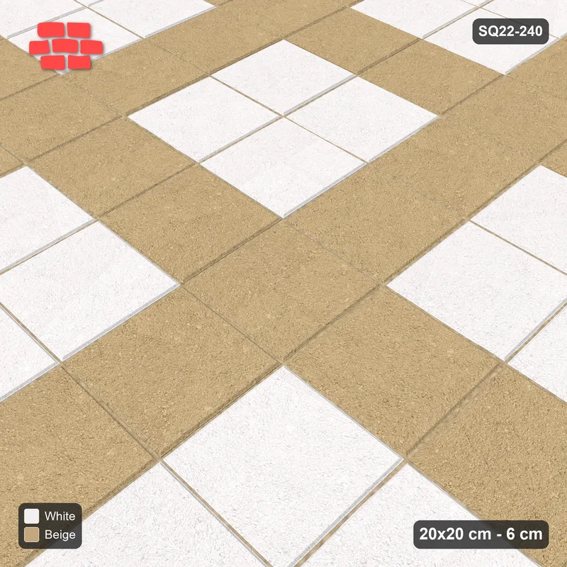 Interlock (Pasco) 20x20 cm · SQ22-240 · Plaza Grid in Kerb Frame · Side view