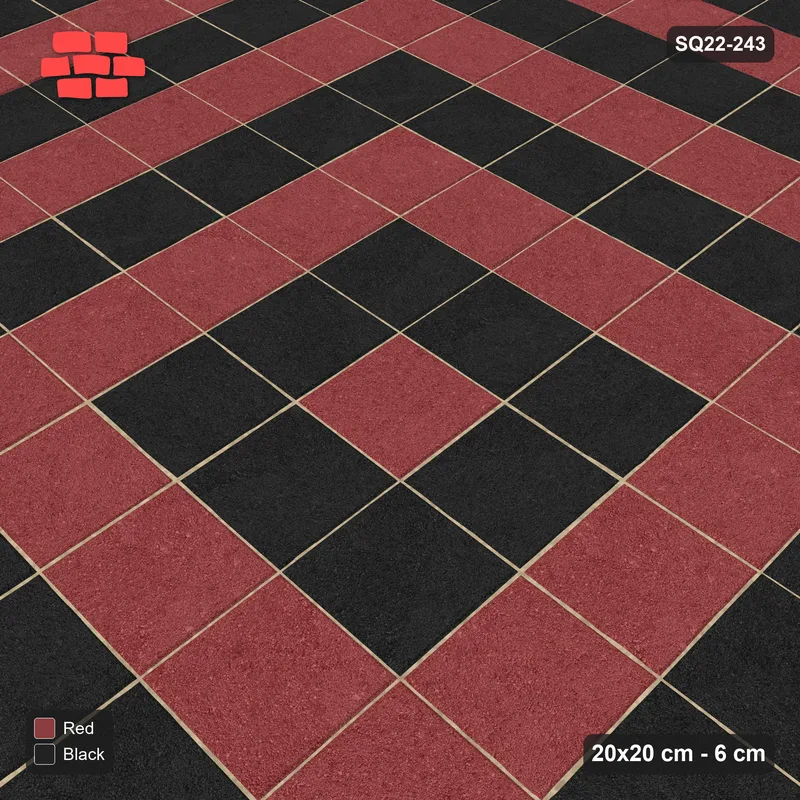 Interlock (Pasco) 20x20 cm · SQ22-243 · Rings in Kerb Frame · Side view
