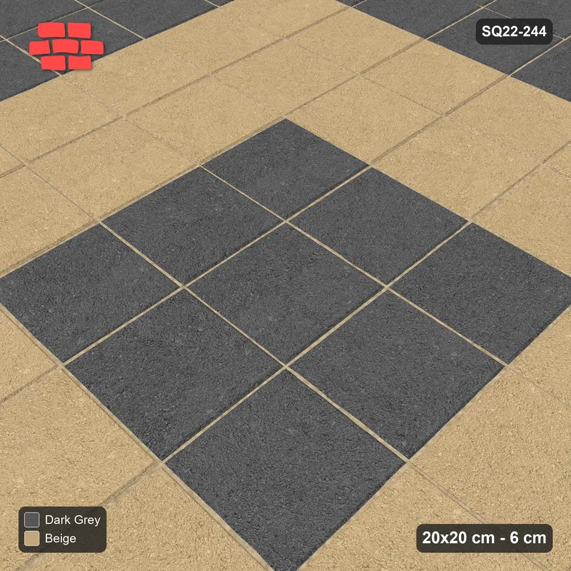Interlock (Pasco) 20x20 cm · SQ22-244 · Rings in Kerb Frame · Side view