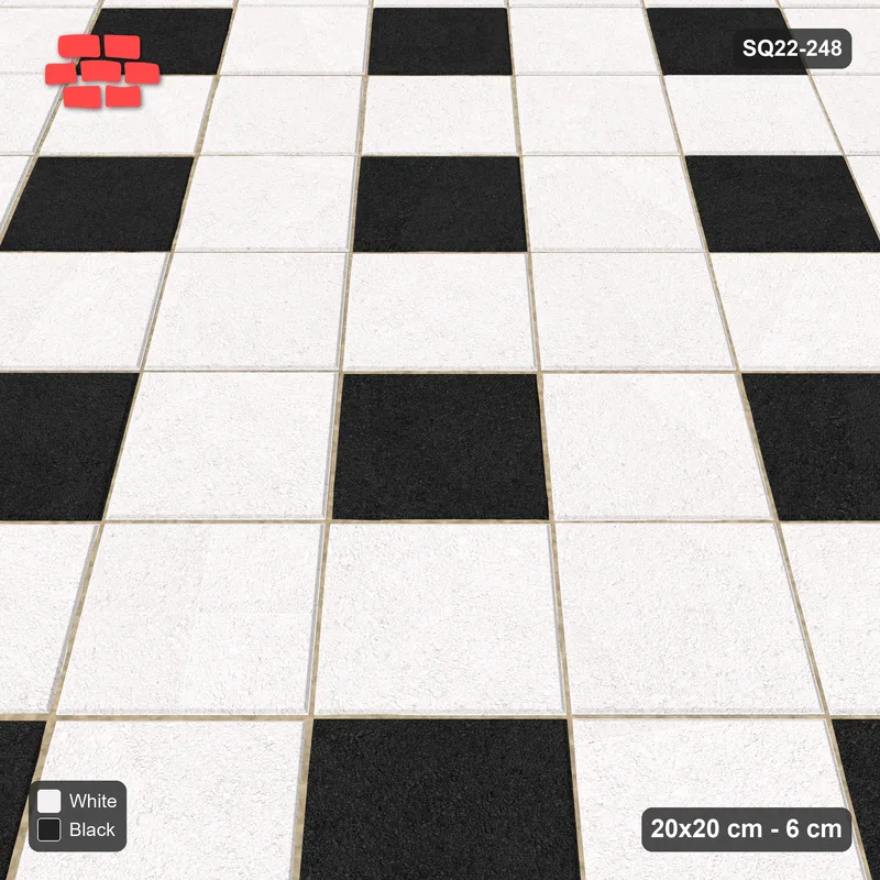 Interlock (Pasco) 20x20 cm · SQ22-248 · Harlequin Diamonds in Kerb Frame · Side view