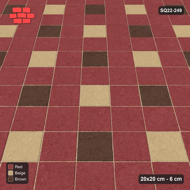 Interlock (Pasco) 20x20 cm · SQ22-249 · Harlequin Diamonds in Kerb Frame · Side view