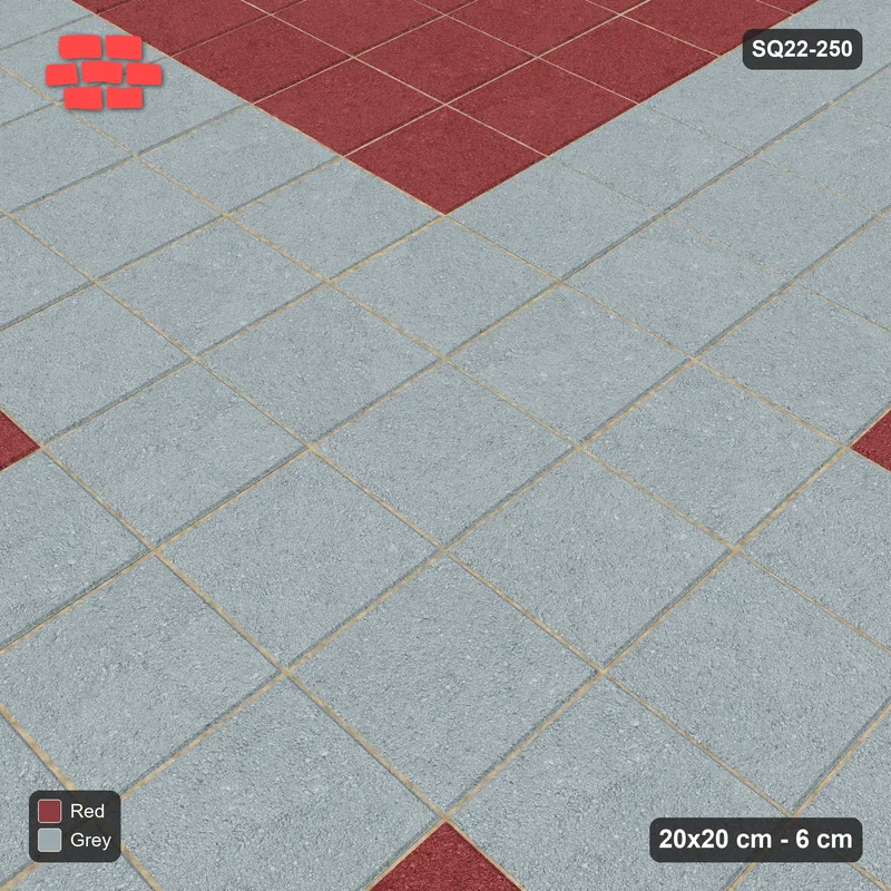 Interlock (Pasco) 20x20 cm · SQ22-250 · Cross in Kerb Frame · Side view