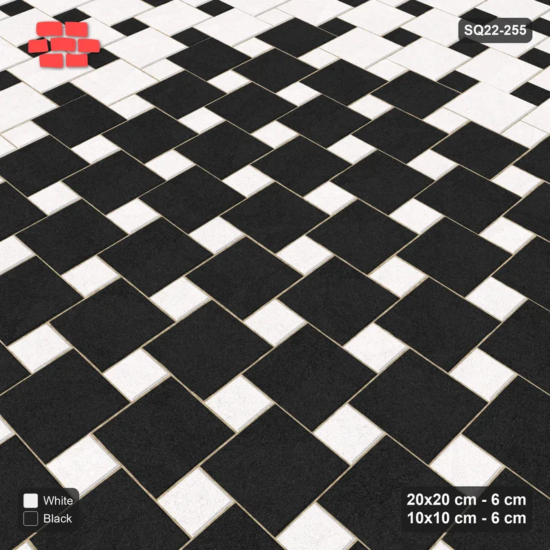 Interlock (Pasco) 20x20 cm · SQ22-255 · Offset Lattice, Centre Medallion - Contrast, 350 cm · Side view